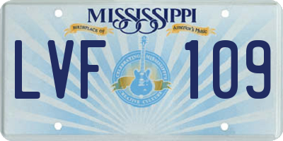 MS license plate LVF109