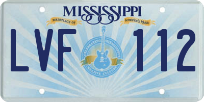 MS license plate LVF112