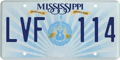MS license plate LVF114