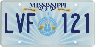 MS license plate LVF121