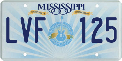 MS license plate LVF125