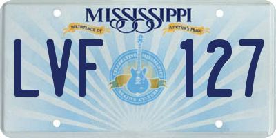 MS license plate LVF127