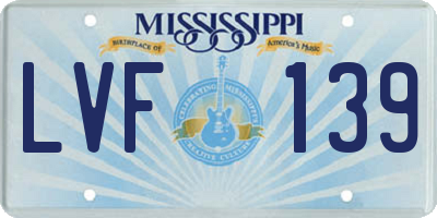 MS license plate LVF139