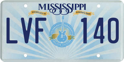 MS license plate LVF140
