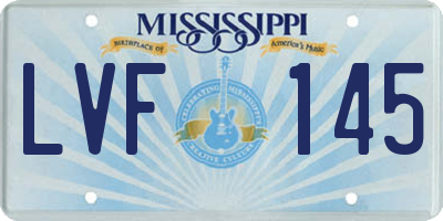 MS license plate LVF145
