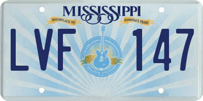MS license plate LVF147