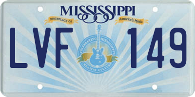 MS license plate LVF149