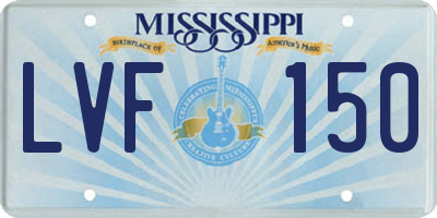 MS license plate LVF150