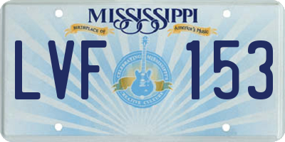 MS license plate LVF153