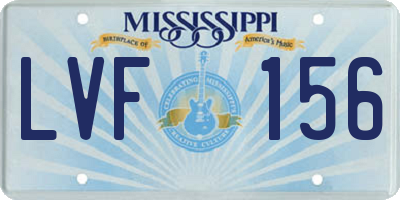 MS license plate LVF156
