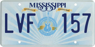 MS license plate LVF157