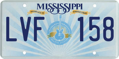 MS license plate LVF158