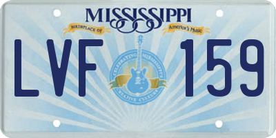 MS license plate LVF159