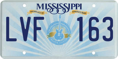 MS license plate LVF163