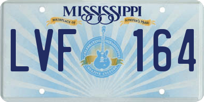 MS license plate LVF164
