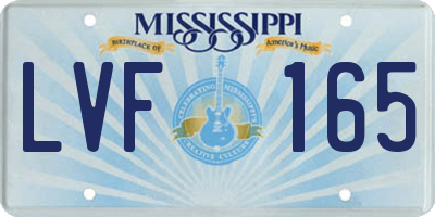 MS license plate LVF165