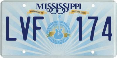 MS license plate LVF174
