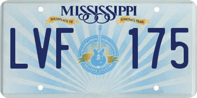 MS license plate LVF175