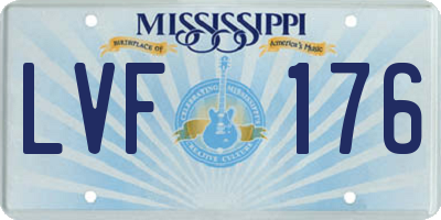 MS license plate LVF176