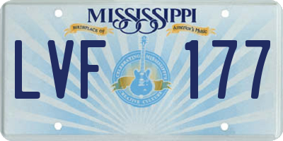 MS license plate LVF177