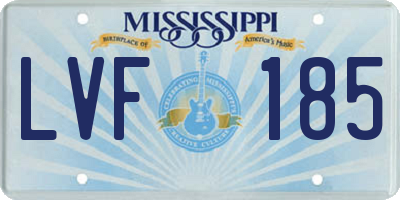 MS license plate LVF185