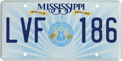 MS license plate LVF186