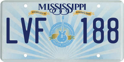 MS license plate LVF188