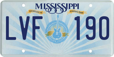 MS license plate LVF190