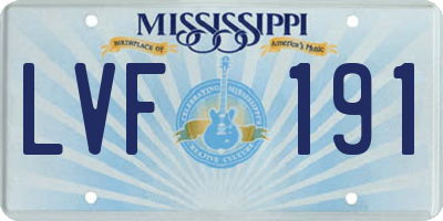 MS license plate LVF191