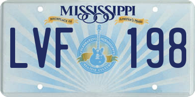 MS license plate LVF198
