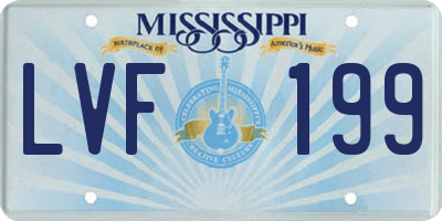 MS license plate LVF199