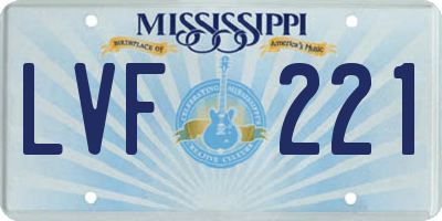 MS license plate LVF221