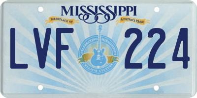 MS license plate LVF224