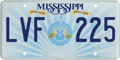 MS license plate LVF225