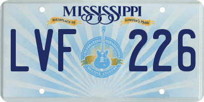 MS license plate LVF226