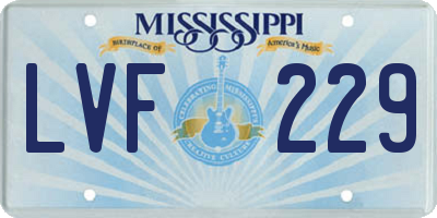 MS license plate LVF229