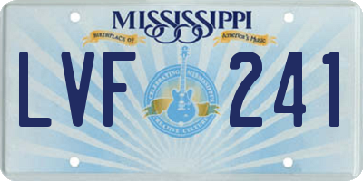 MS license plate LVF241