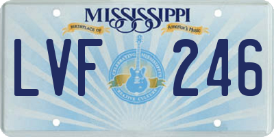 MS license plate LVF246