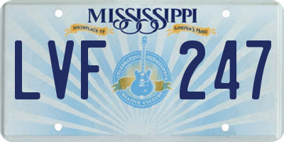 MS license plate LVF247