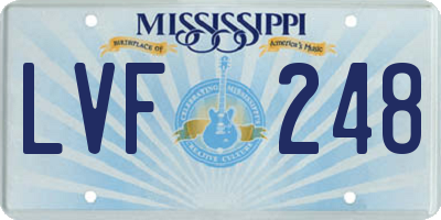 MS license plate LVF248