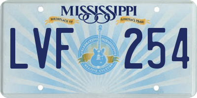 MS license plate LVF254
