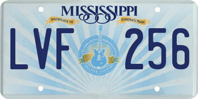 MS license plate LVF256