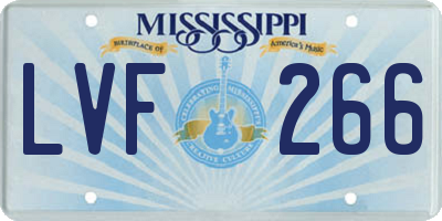 MS license plate LVF266