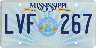MS license plate LVF267