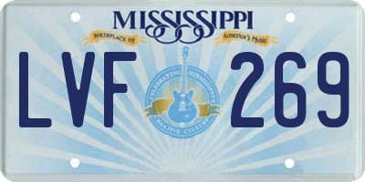 MS license plate LVF269