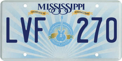 MS license plate LVF270