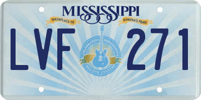 MS license plate LVF271