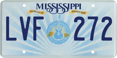 MS license plate LVF272