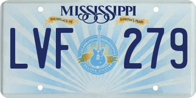 MS license plate LVF279