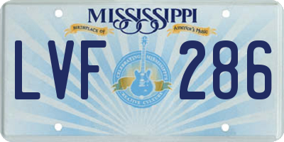 MS license plate LVF286